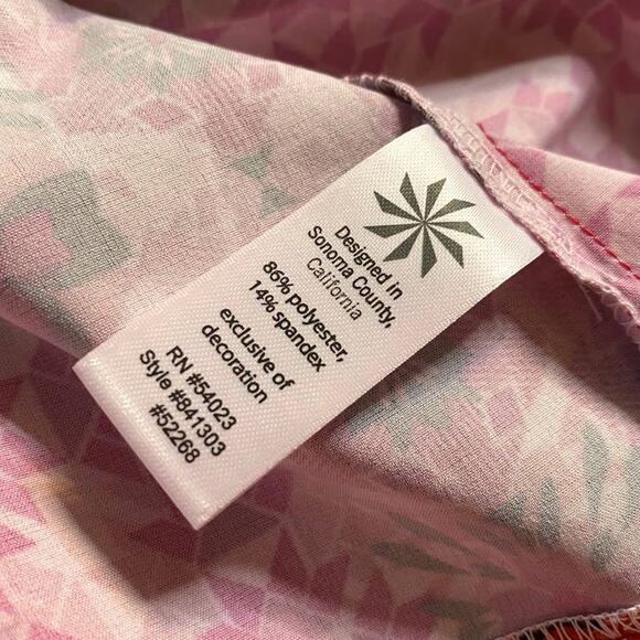 Athleta Red & Orange Abstract Mod Pattern High Stretch Halter Athletic Dress 4 - Picture 6 of 11